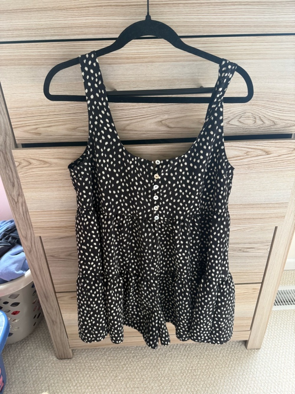 Urban Outfitters Black with White Dot Print romper